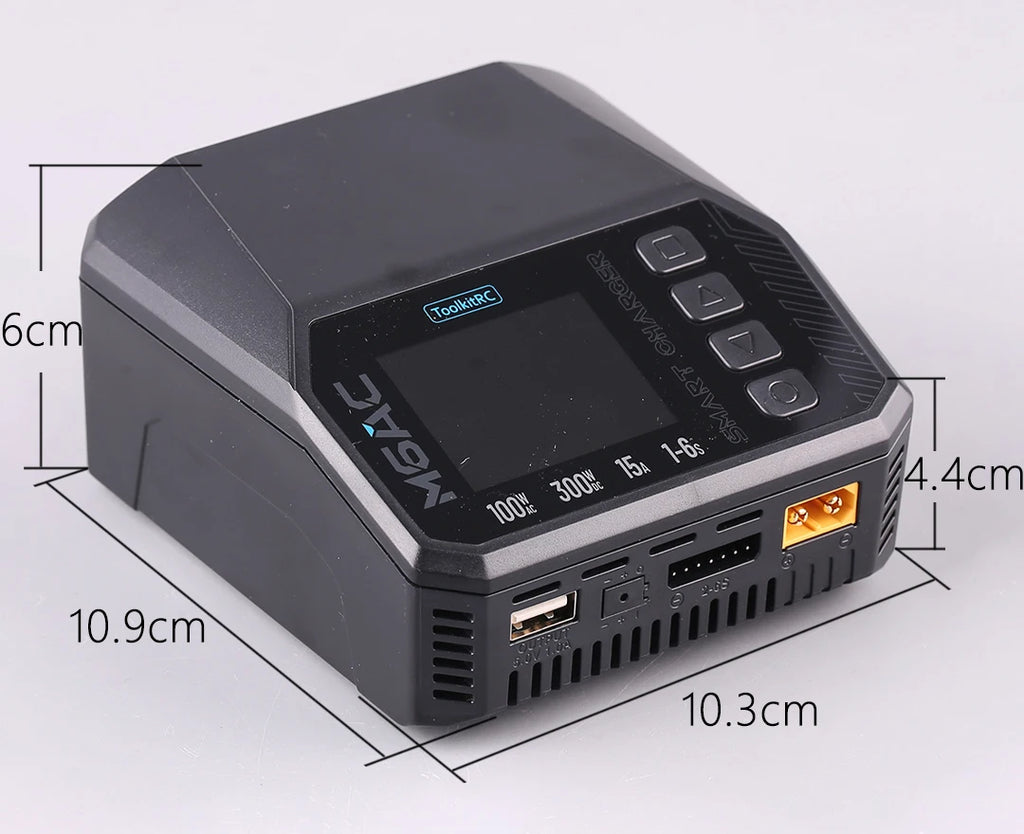 ToolkitRC M6AC 15A 300W Multifunctional LiPo Battery Charger Smart 1-6S Balance for RC Models - High Power RC Accessory