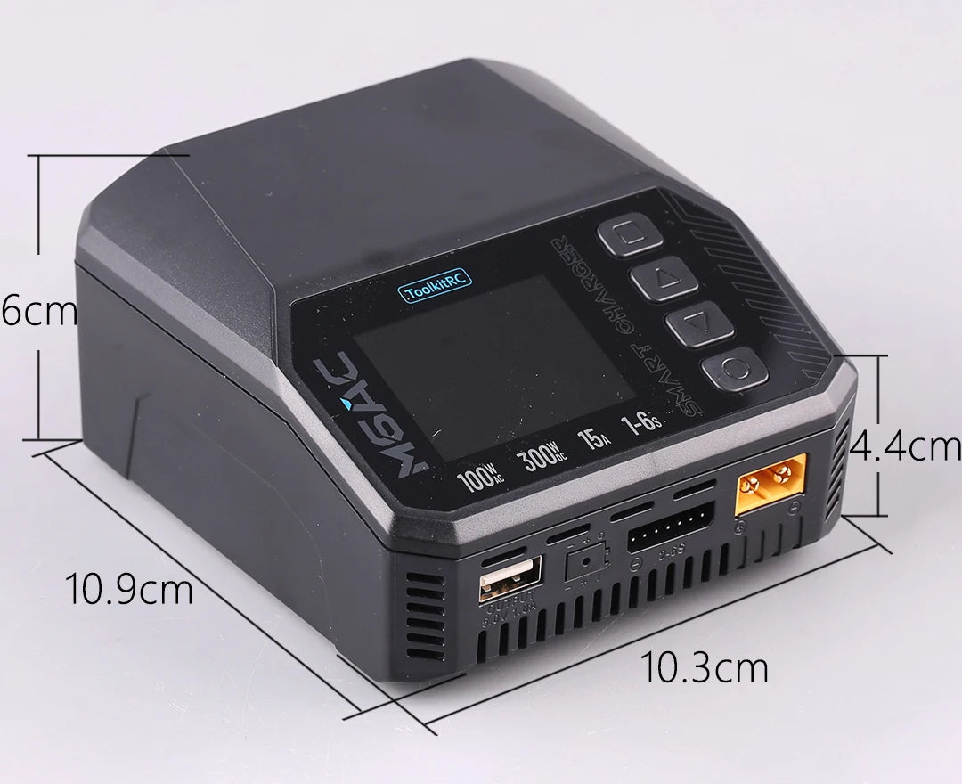 ToolkitRC M6AC 15A 300W Multifunctional LiPo Battery Charger Smart 1-6S Balance for RC Models - High Power RC Accessory