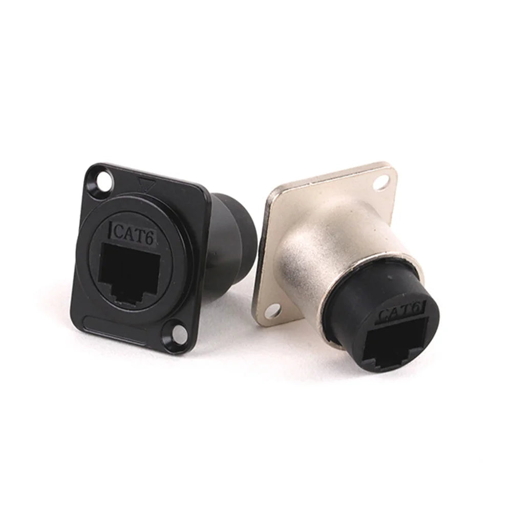 1pc Metal Round/D Type Module RJ45 CAT6&USB 2.0/3.0&Type C&HDMI-Jack Socket Through Network Panel Mounting Electronic Connector