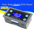 DC12V LED Digital Time Delay Relay Module Programmable Timer Relay Control Switch Timing Trigger Cycle with Case for Indoor