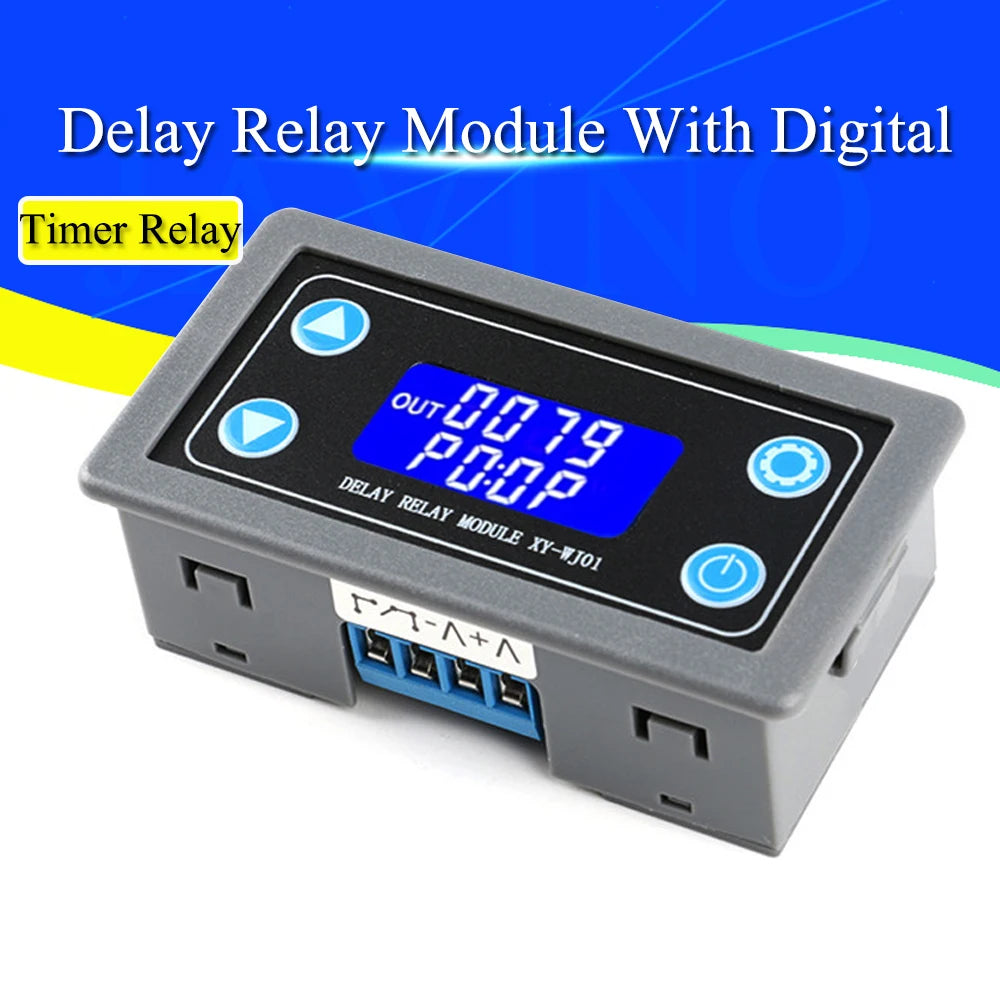 DC12V LED Digital Time Delay Relay Module Programmable Timer Relay Control Switch Timing Trigger Cycle with Case for Indoor