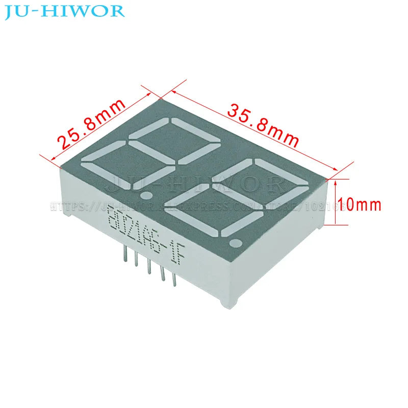 5pcs 0.8 inch 10Pins C-C 8021AS C-A 8021BS  2 Digits Bits 7 Segment Red LED Digital Display Digitron Common Anode Cathode