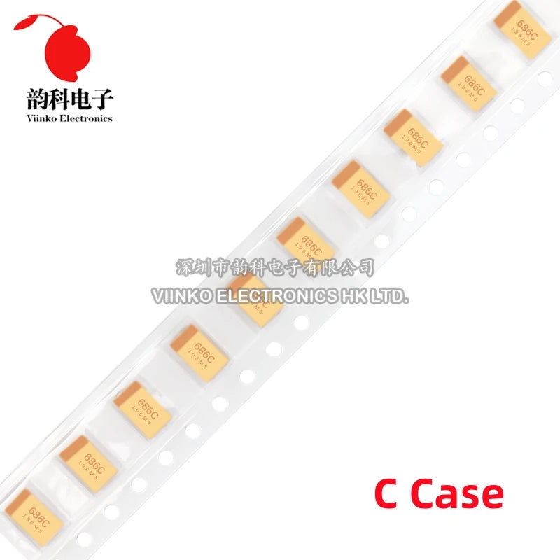 10pcs A B C D Case Tantalum Capacitor 6V 10V 16V 25V 35V 50V 0.1UF 1UF 2.2UF 4.7UF 10UF 22UF 33UF 47UF 100UF 220UF 330UF 470UF