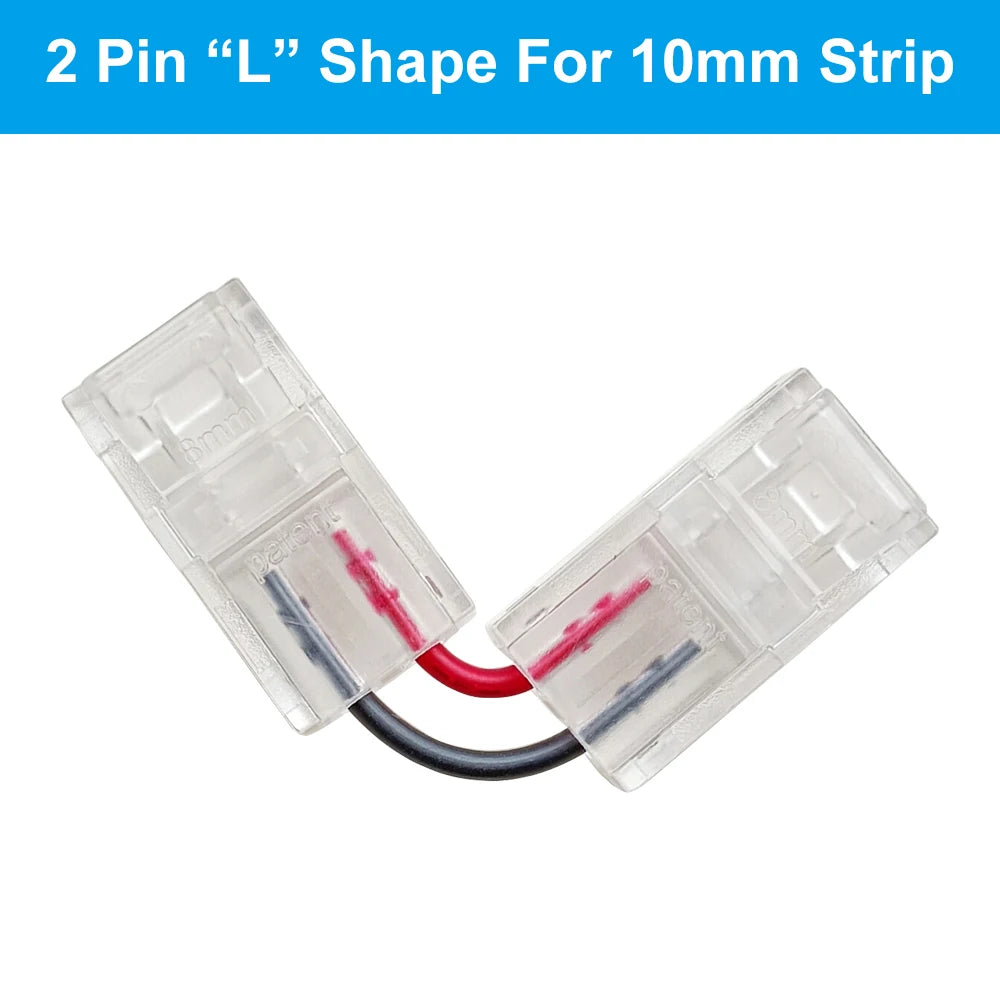 2/3/4/5/6Pin LED Light Strip Corner Connector Transparent Solderless Buckle Board To Board L-Shaped Solderless For RGB RGBW Tape