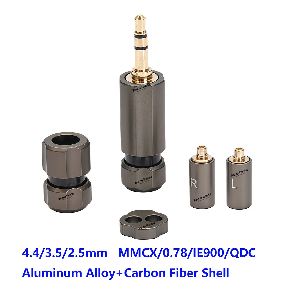 1Set Hi-End 2.5mm 3.5mm 4.4mm Audio Plug +Splitter+Slider+MMCX 0.78 QDC IE900 N5005 A2DC Upgrade Earphone Wire Aluminum Alloy
