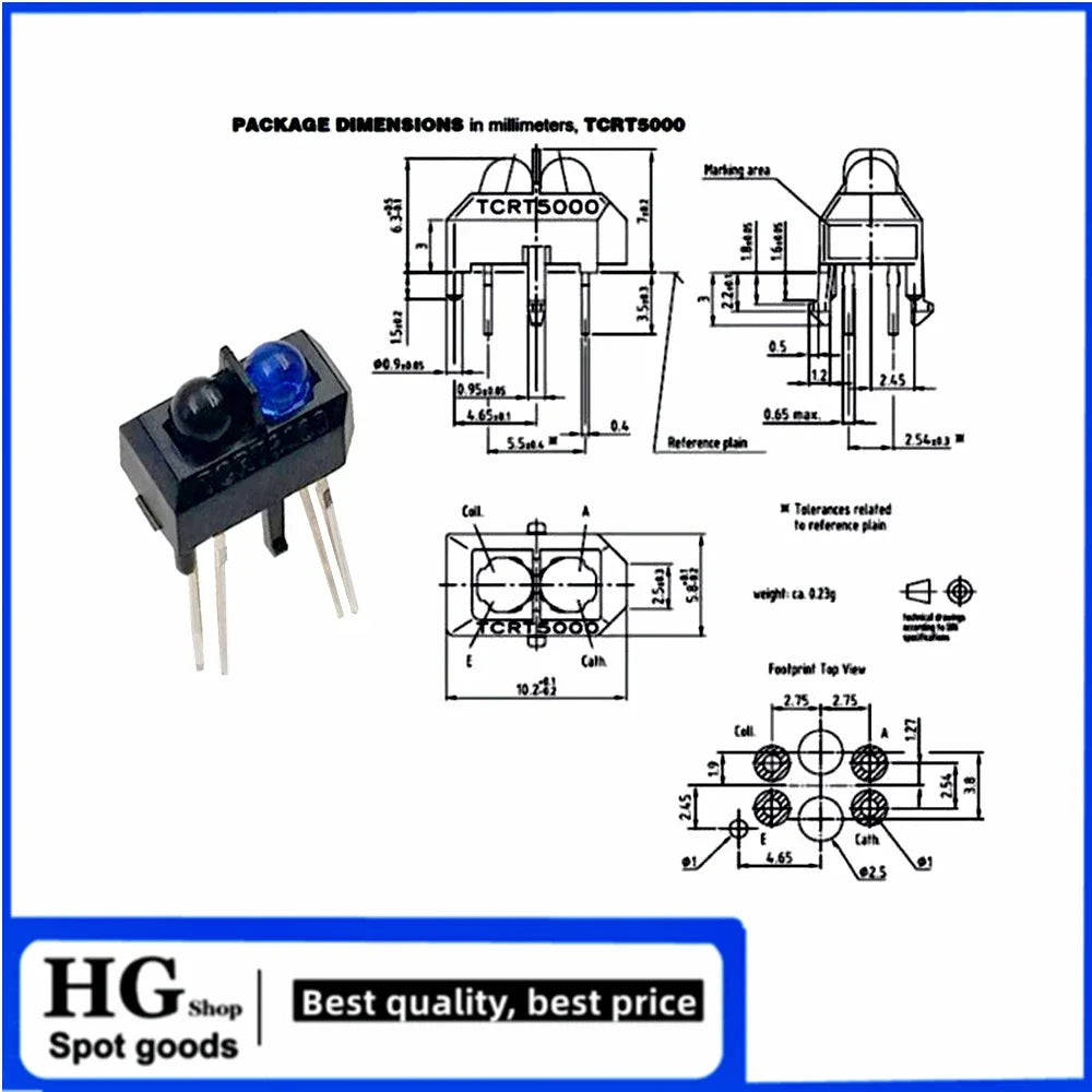 10PCS  Original new  TCRT5000L TCRT5000 Infrared reflective photoelectric switch sensor output infrared 950mm for