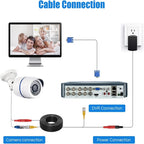 BNC Video Power Cable Extension Wire 5M/10M/20M/30M 2 IN 1 BNC+DC Connector for CCTV, Security Camera, DVR, Surveillance System