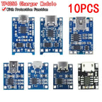 10pcs 5V 1A 18650 Lithium Battery Charging Board PLR TP4056 Lithium Charging Mini/Micro USB Type C Charge Module With Protect