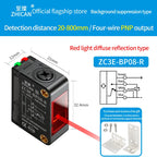 ZHICAN ZC3E Long Range Photoelectric Sensor 2m Diffuse Reflective Switch NPN NO 24V DC Object Detection