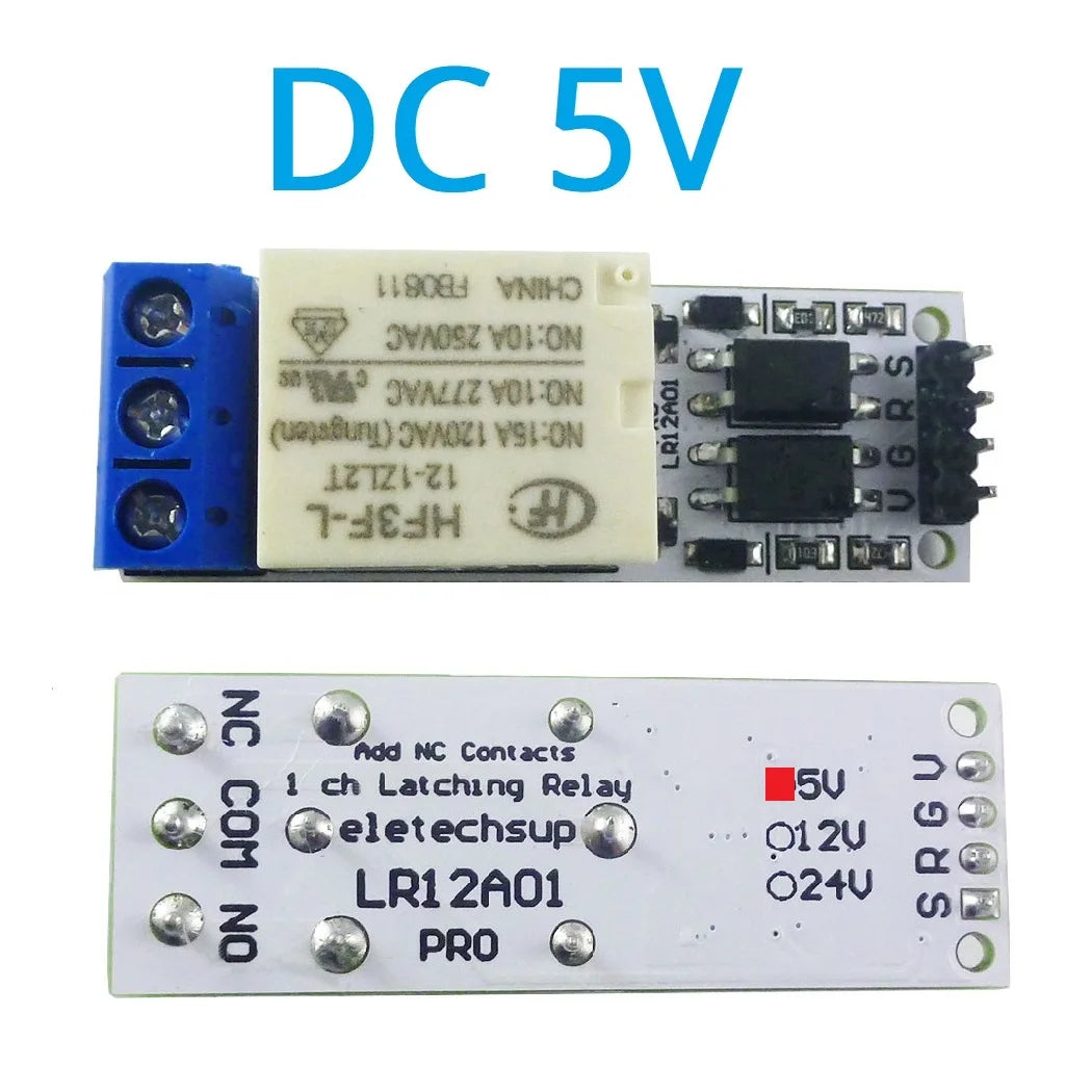 DC 5V 12V 24V Magnetic Latching Relay Module Bistable Self-locking Flip-Flop Latch Switch Board for Arduino ESP32