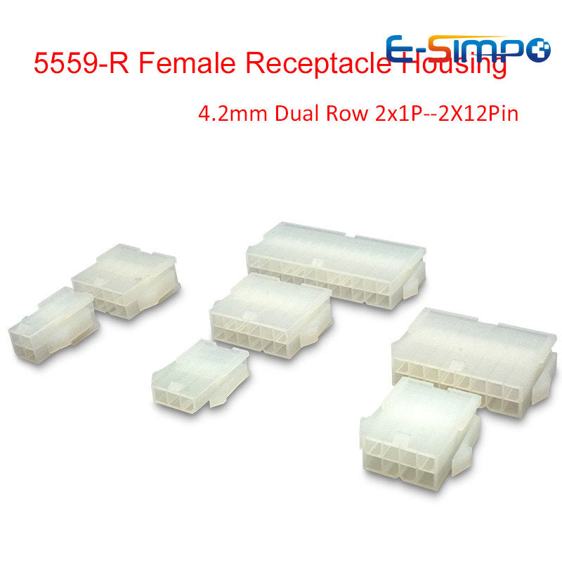 10pc 5559-R 4.2mm Automotive Wiring Dual Row Female Receptacle Housing Connector 2x1-2x12P for PC Graphic Card PCI-E ATX Power