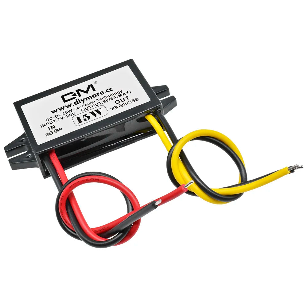 DC-DC Step Down Buck Converter Power Supply Module for Car 12V to 5V 3A 15W for Car Male Female USB Mini USB Micro USB Adapter