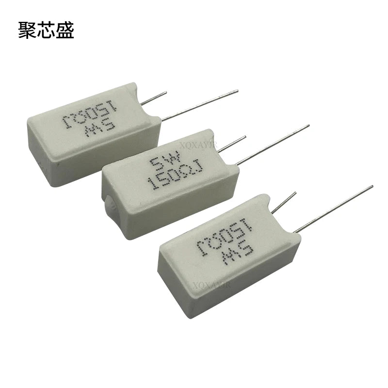 10pcs/lot    Vertical cement resistance 5W 10R/15/22/4/30/33/47/51/100/330/470/1K/10K