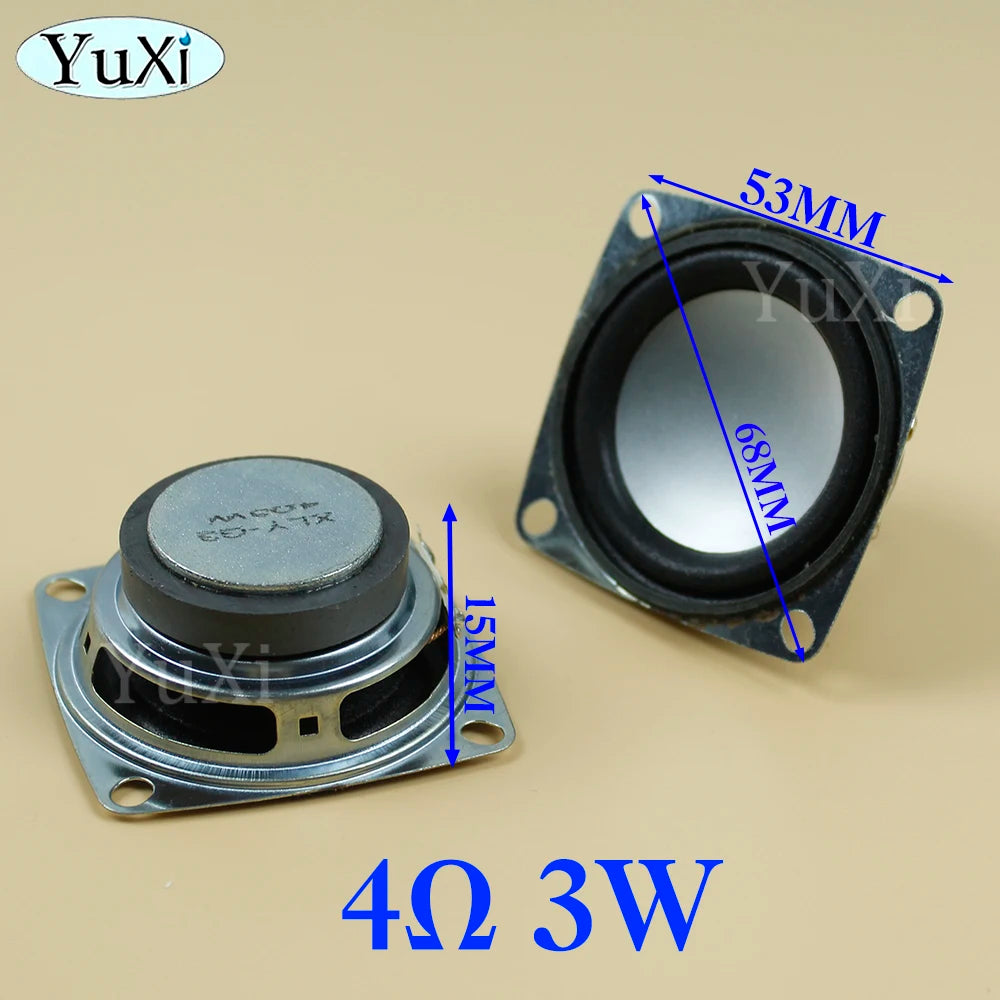 1Pc 5W 4Ohm Full-frequency Speaker Square Bluetooth Audio Radio External Magnetic Loudspeaker 3W 4Ohm 53MM