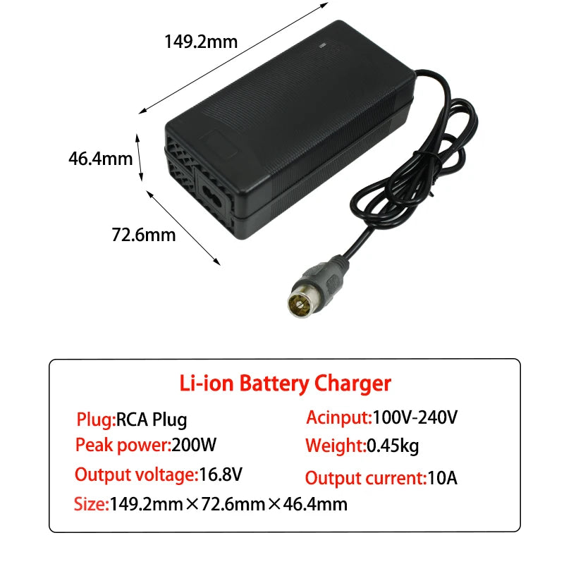 16.8V 10A Smart Charger Is Suitable For 4S 14.8V Li-ion Lipo Battery Fast Charger Optional DC5521/XT60/XT90 High-quality plug