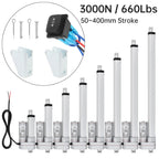 12V Electric Linear Actuator 50/100/150/200/250/300/350/400mm Stroke 3000N Electric Reciprocating Lifting Linear Motion Actuator