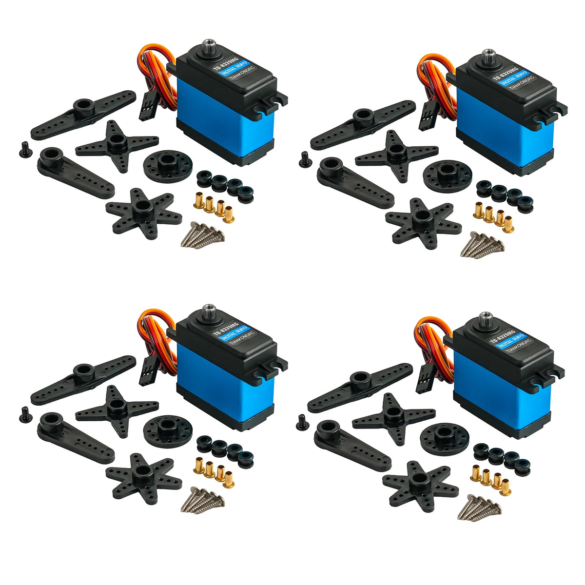 4 Set TD-8320MG Servo 20KG Waterproof Digital Servo Motor Aluminium Steel Gear for RC Car Truck Helicopter Crawler Boat Airplane