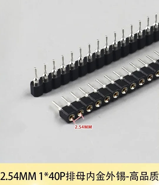 1/5pcs Round Hole Pin Header 1.27/2.0/2.54MM Pitch Row Female/Male Single Row 1x40P / 2x40P Double Row Pin Round Pin Gold Plated