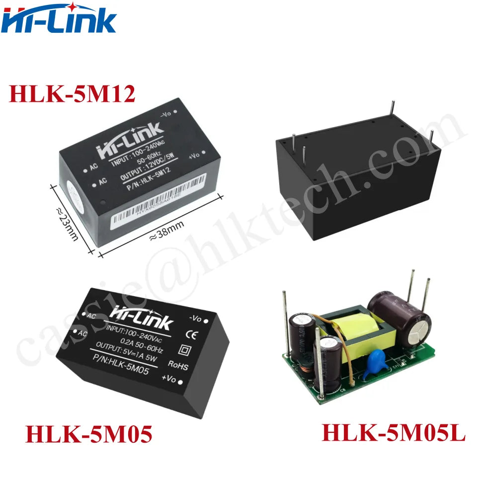HLK-5M03 HLK-5M05 HLK-5M09 HLK-5M12 10pcs/lot 5W ACDC 220V to 5V Buck Step Down Power Supply Module Converter Intelligent