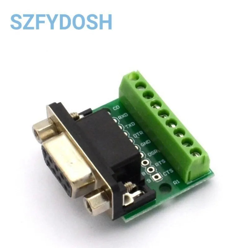 DB9 Male Female Adapter Signals Terminal Module RS232 RS485 Serial To Terminal 9-Pin 9-Hole Connector