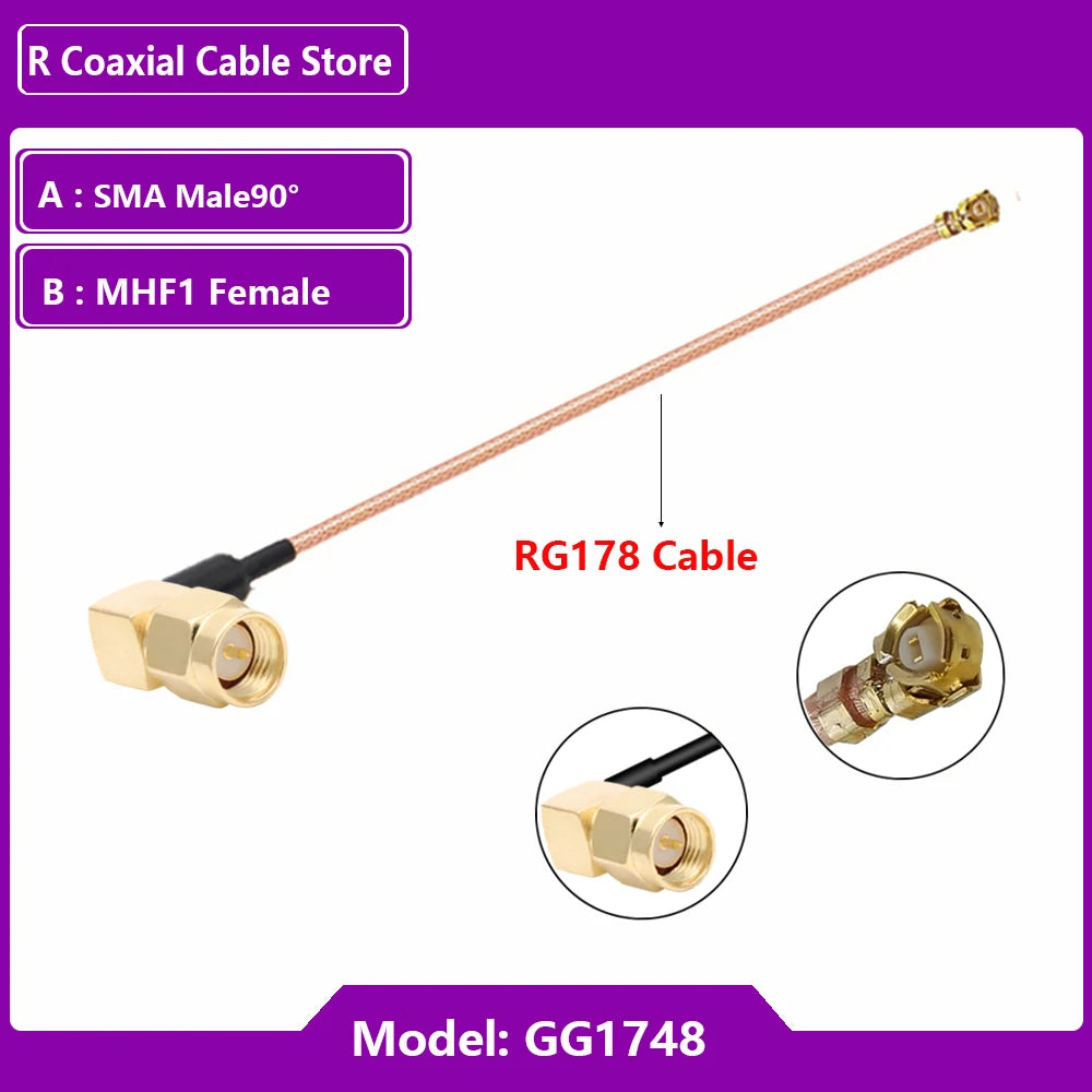 1PC UFL u.FL MHF Female to SMA Female Waterproof RF Coaxial Pigtail Adapter WIFI Antenna Extension Cable RG178