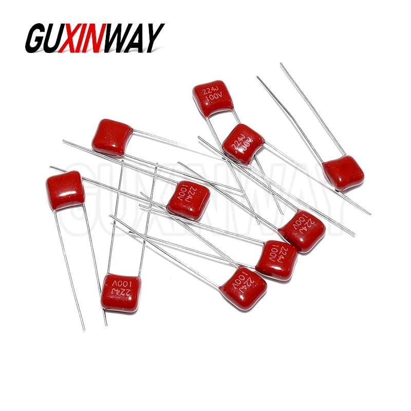 10PCS 100V CBB Polypropylene Film Capacitor 101J 102J 103J 104J 105J 221J 223J 224J 332J 471J 472J 473J 474J 682J 683J 684J