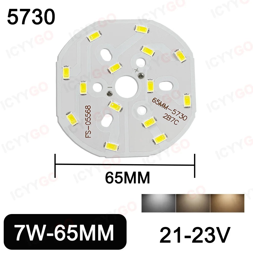 7W 9W 12W  5730 LED Emitting Diode SMD 21-23V 27-29V 36-39V Highlight Lamp Panel LED Board Light White Warm White 65MM