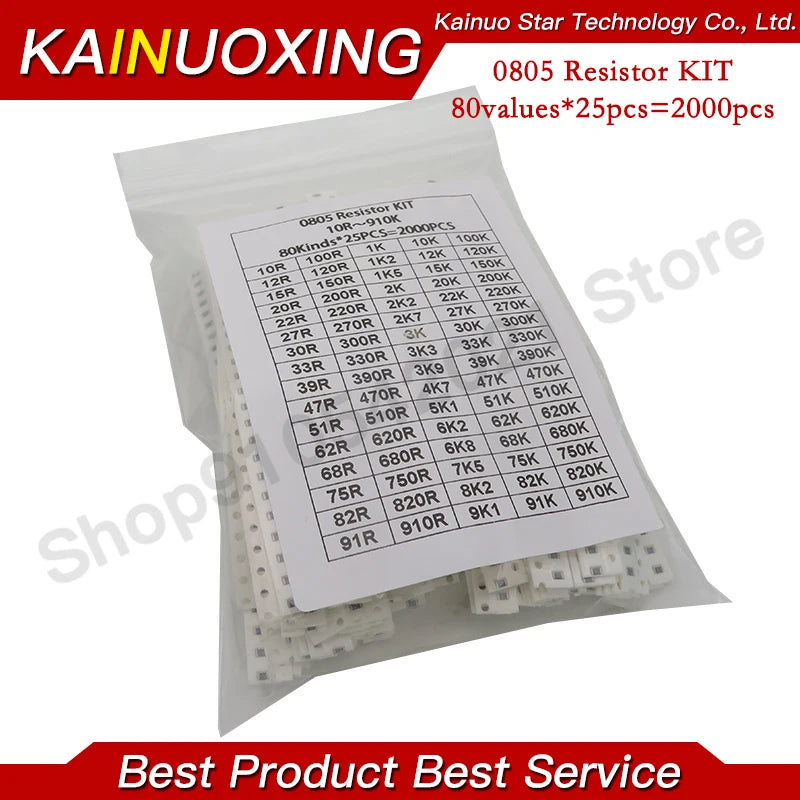 50/200/330/660/720/2000/4000PCS 0402 0603 0805 1206 1210 2512 SMD Resistor Kit Assorted Kit 10K 100K 1R 100R 220R 1% 5%