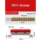 A10 Series 7*11 9*14 3/4/5/6/7/8/10/12 Hole Zero Ground Row Copper Bar Connection Terminal Wiring Terminal of Distribution Box