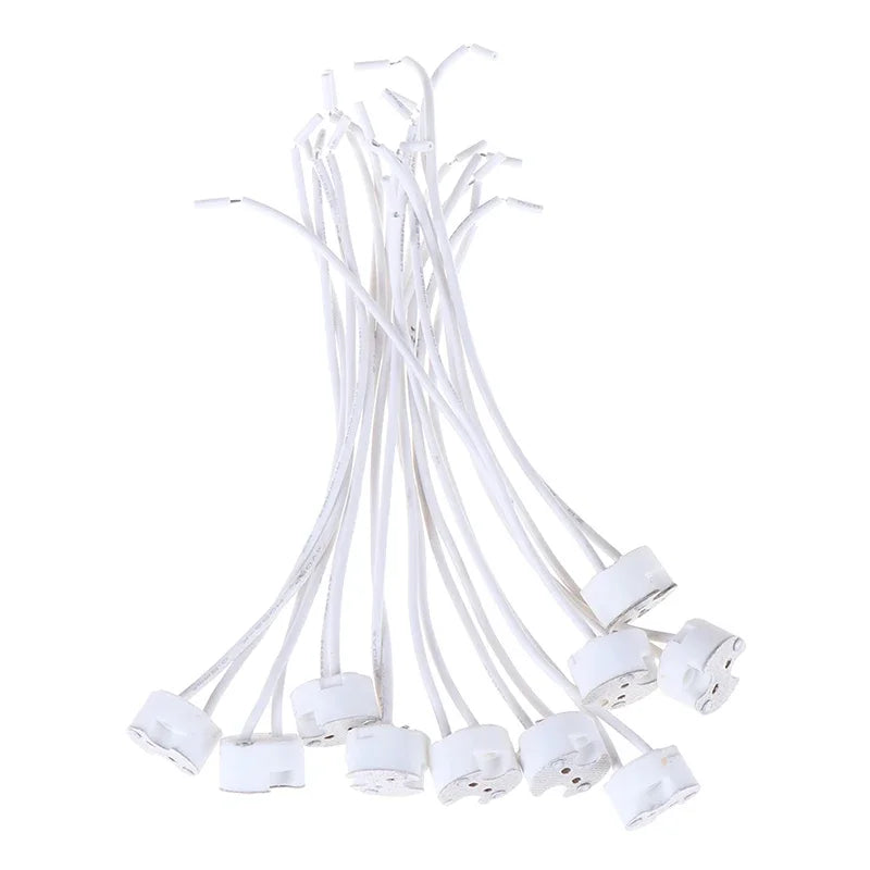5-50PCS MR16 MR11 GU5.3 G4 Lamp Holder Bulb Base with Wire Ceramic Halogen Socket Pottery Connector 12V - 250V Led Light New JQ