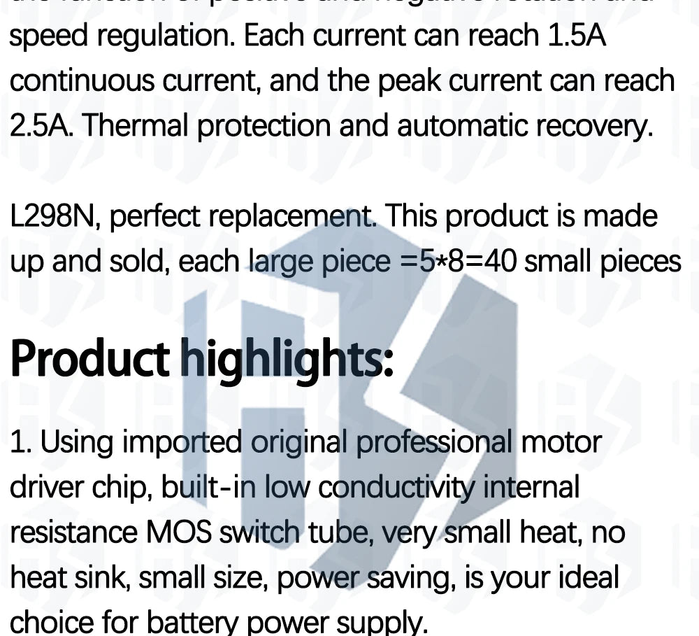 L298N Dual H-Bridge Motor Driver Module - PWM Speed Control & Direction Reversal for DC Motors (5V-35V)