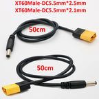 1PCS XT60 Male Connector To DC5525 5521 Power Cable 5.5x2.5mm/5.5*2.1mm Adaptor For TS100 Soldering Iron Conversion Cable