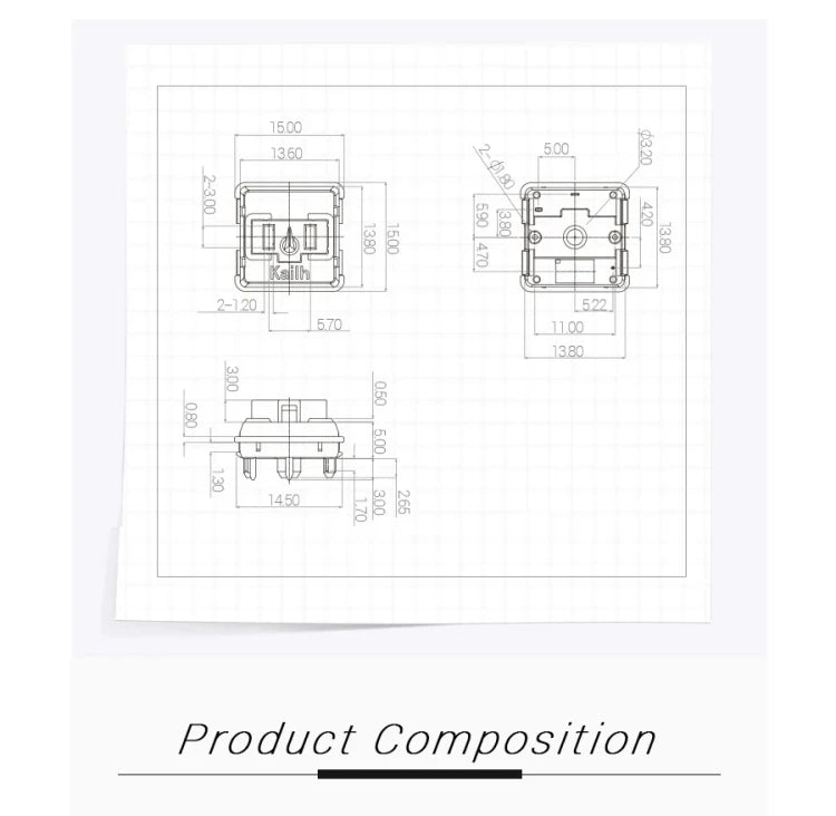 Kailh Low Profile Choc Switch 1350 Chocolate Keyboard Switch Clicky Tactile Linear Multicolor Switch Mechanical Keyboard Laptop