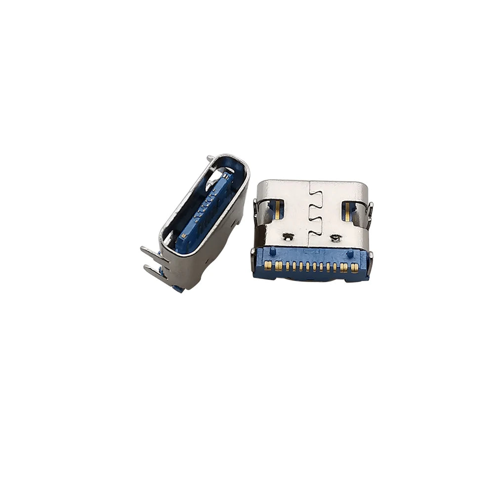 10Pcs Type C Jacks 16 Pin USB 3.1 Charging Dock Connectors 20V 5A USB-C  Female Sockets DIP PCB Mount Repair Port Type-C Adapter