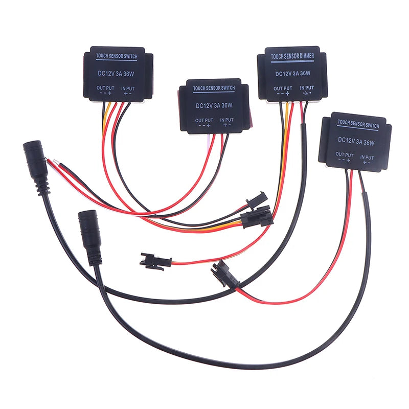 For Led Light Headlight Monochromatic Three Color Infinite Dimming DC 12-24V Bathroom Mirror Touch Induction Switch Sensor