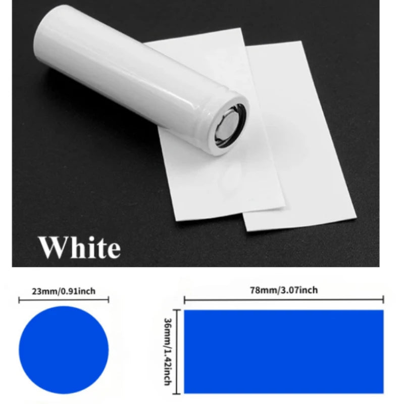 200pcs 21700 Battery Films Insulated Shrinkable Sleeve Protect Cover Precut PVC Heat Shrink Tube for Batteries Wrap Sleeving