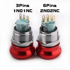 16MM 19MM 22MM 1NO1NC 3Pin 6Pin Mushroom Head Turn-Reset Stainless Steel 304 Metal Emergency Stop Button Switch