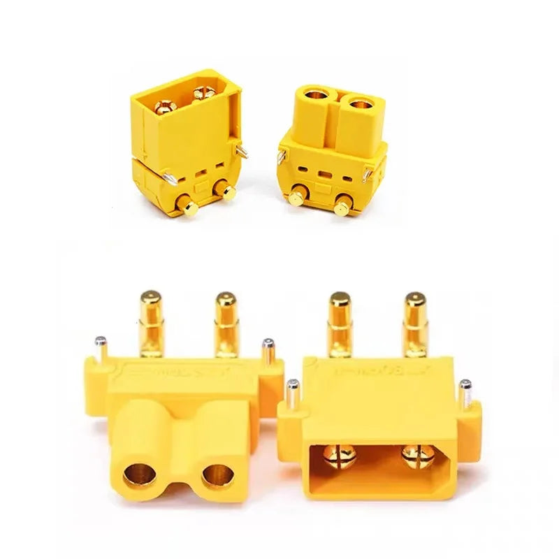 5/10 Male Female connector PCB board XT30-60PW Banana Golden head Right Angle Horizontal connector Male Heat Shrink Gold Plated