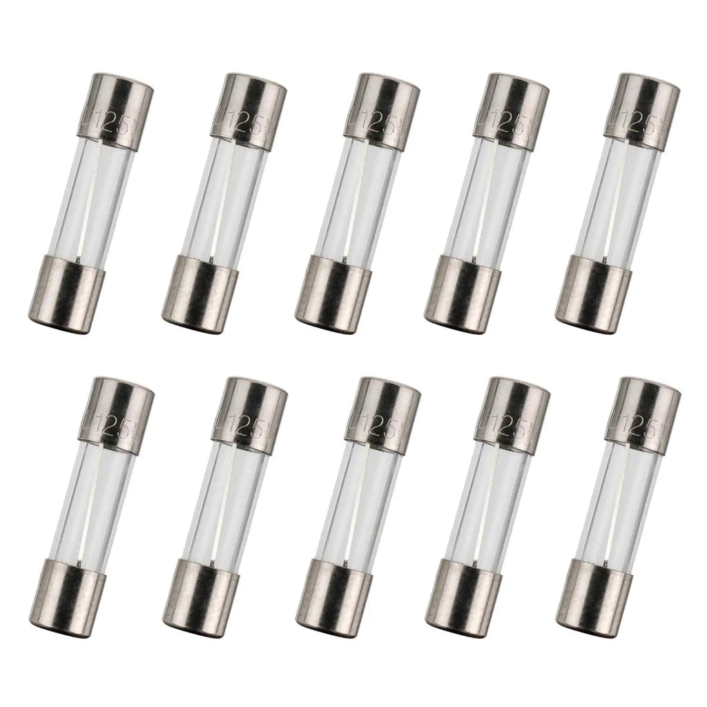 100pcs Fast-Blow Glass Tube Fuse Assorted Kit, 5x20mm 250V 10 Values Fuses 0.5A, 1A, 2A, 3A, 5A, 6A, 8A, 10A, 15A, 20A