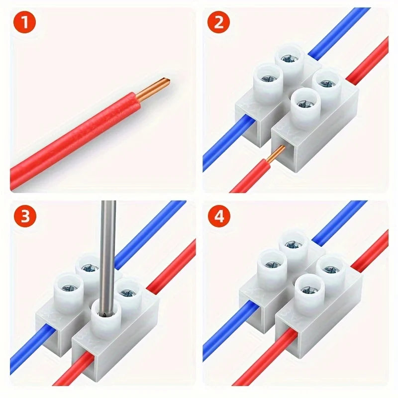 10Pcs 2P Terminal Block Plastic Wire Connector Screw Cable Connector Wire Connector Strip