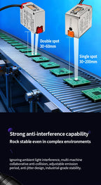ZHICAN E3NX-L Color Mark Sensor 30-200mm Adjustable Sensing Distance High Precision Registration Detection Label Positioning