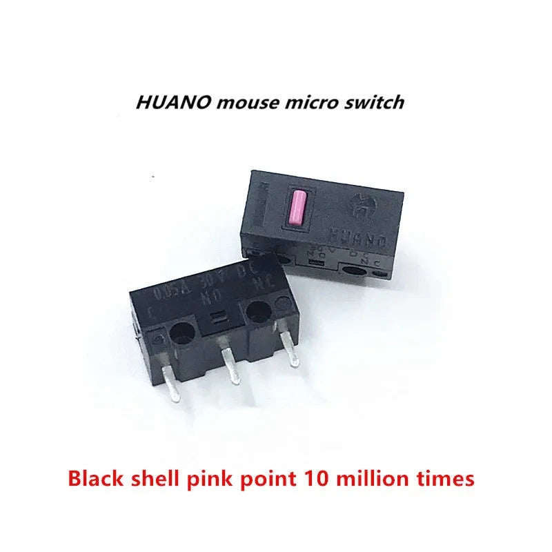 New Authentic HUANO mouse micro switch button white yellow blue pink green dot blue shell white dot General 3-pin switch
