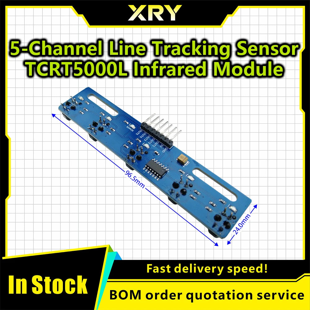 XRY 5-Way Black and White Line Identification Sensor Module Tracking Intelligent Car Infrared Sensor TCRT5000