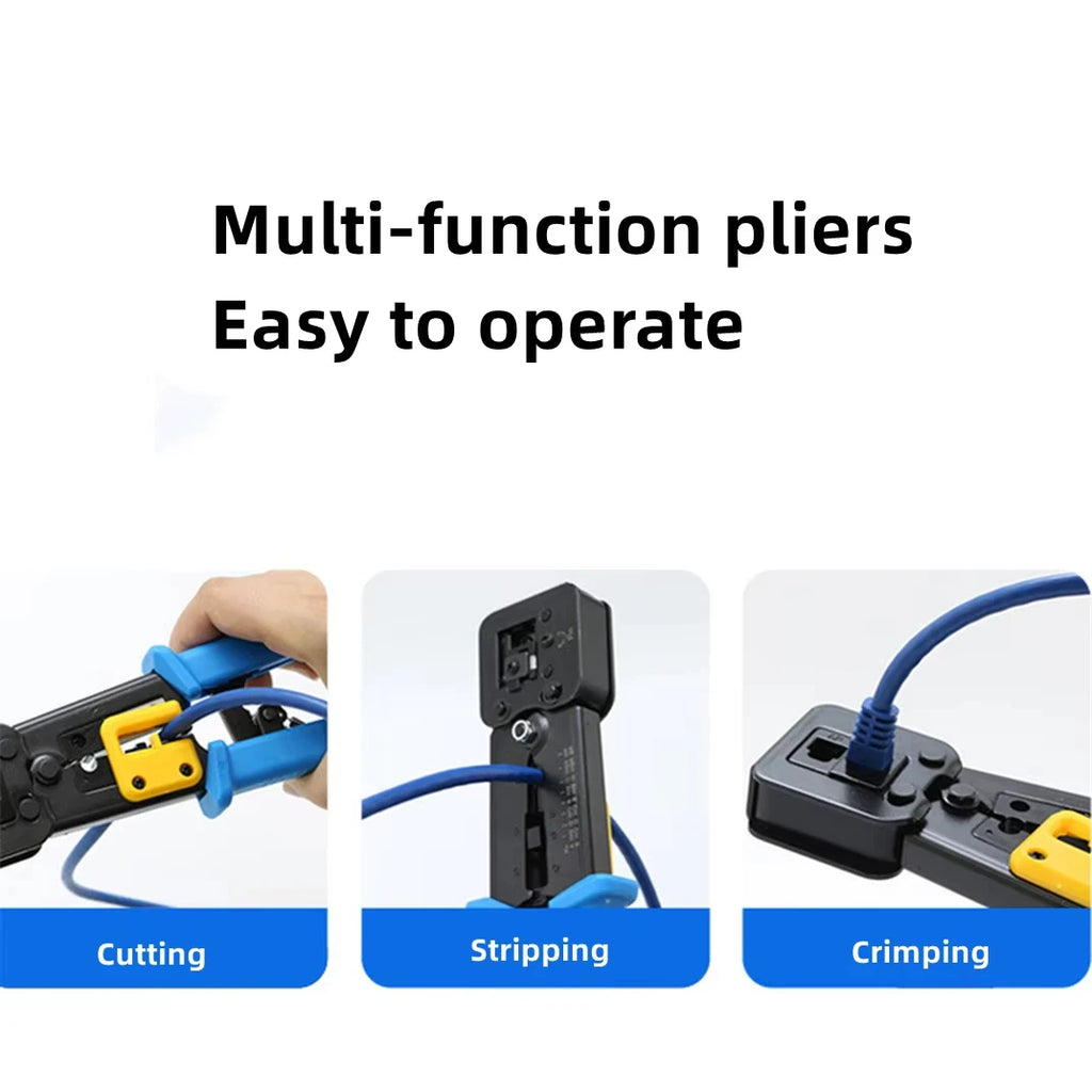 Crimping Pass Through RJ45 6P 8P Cat5 Cat5e Cat6 Pliers Crimp Net Work Tool Multifunction Crimper End-Pass-Through Connectors