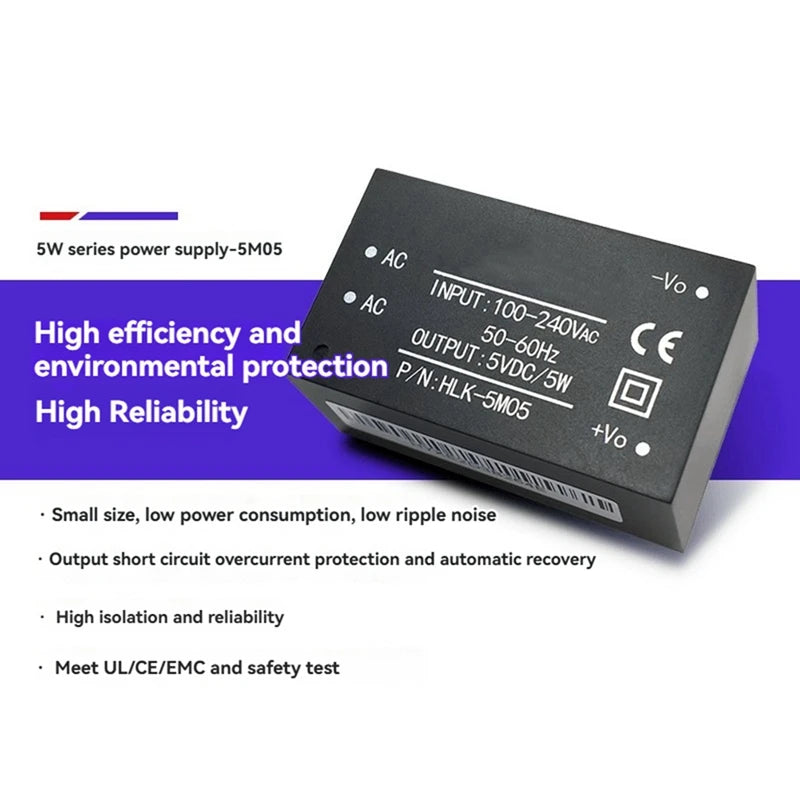 5PCS AC-DC Power Supply Module AC DC Converter 220V to 5V Intelligent Switching Module HLK-5M05-A25R