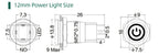 12/16mm Flat LED Illuminated Reset Latching Ring LED Metal Push Button Switch Waterproof On Off with Power Symbol