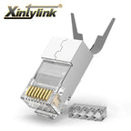 Xintylink CAT7 RJ45 Connector RJ RG45 Ethernet Cable Plug CAT8 8P8C FTP STP Shielded CAT6A Network SFTP LAN 10/50/100pcs
