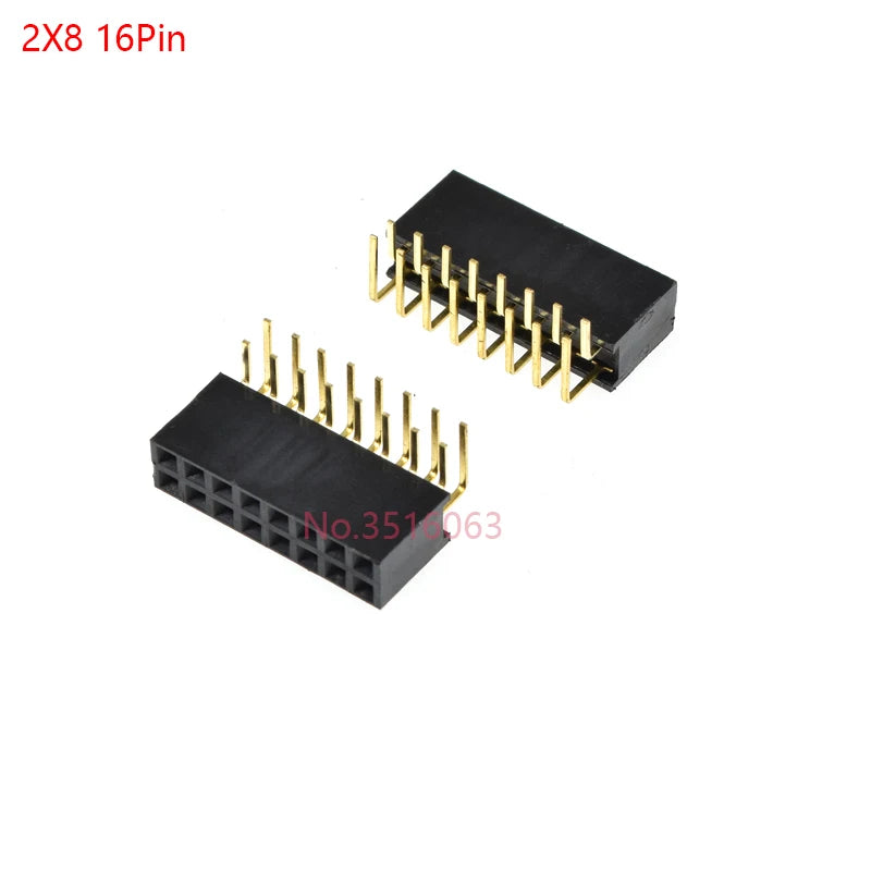 10Pcs 2*2/3/4/5/6/8/20/40 Pin Double Row Right Angle Female Pin Header 2.54mm Pitch Strip Connector Socket 2x3p/4p/6p/8p/20p/40p