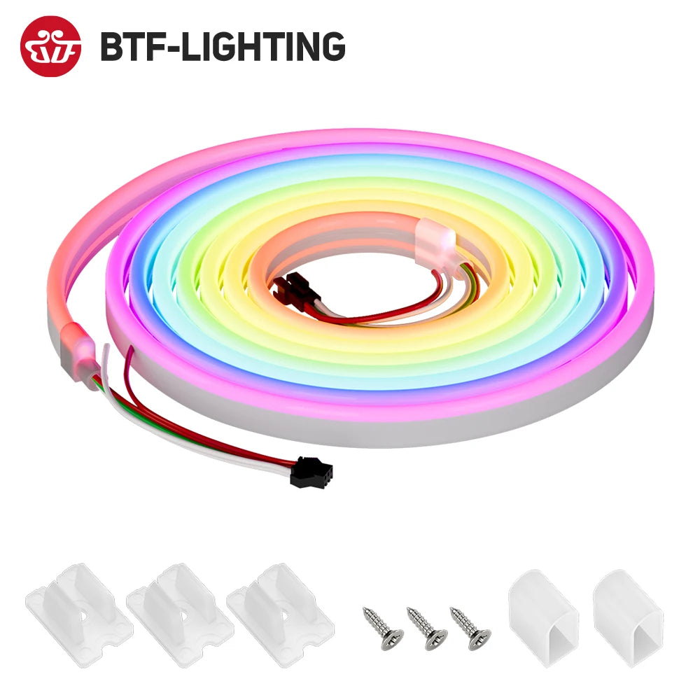 WS2811 RGBIC Neon Light Strip Addressable Neon Sign Silicone External 1 IC Control 6 LEDs Bright Tape 108 LEDs/M 24V IP67 3m 5m