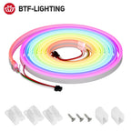 WS2811 RGBIC Neon Light Strip Addressable Neon Sign Silicone External 1 IC Control 6 LEDs Bright Tape 108 LEDs/M 24V IP67 3m 5m